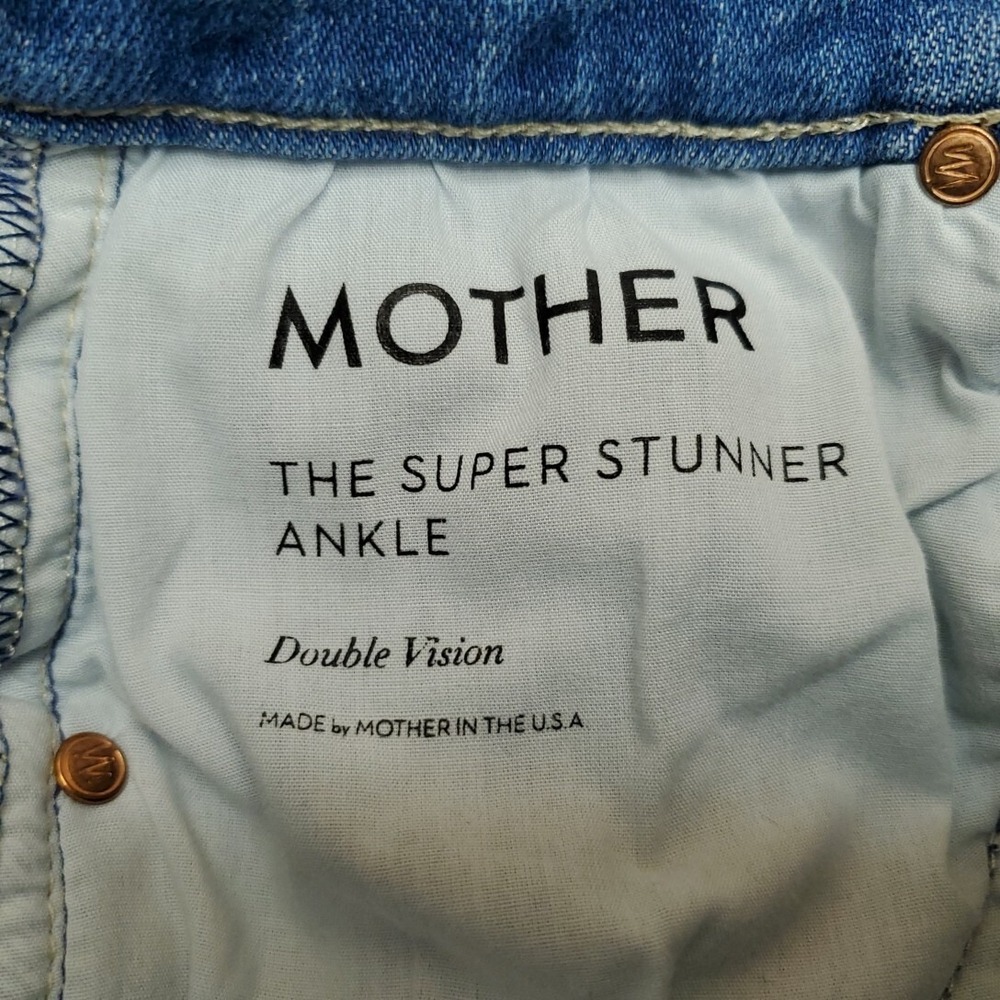 Mother Jeans Womens 23Blue Denim Super Stunner Ankle Double Vision Heart Pocket - Picture 9 of 16